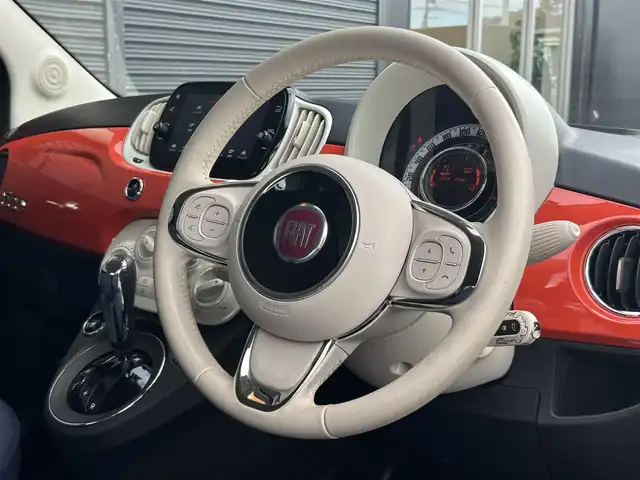 フィアット ５００ 1．2 カルト 茨城県 2021(令3)年 1.7万km オレンジ 後期型 /ワンオ-ナ- /ディスプレイOD /CarPlay /BT /USB /バックカメラ /クルーズコントロール /デイライトLED /前後ドラレコ /フロアマット /禁煙車