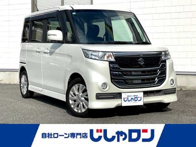 スズキ スペーシア カスタム Z 三重県 2017(平29)年 7.4万km ピュアホワイトP (株)IDOMが運営する【じしゃロン四日市店】の自社ローン対象車両になります。こちらは現金ご利用時の価格です。自社ローンご希望の方は別途その旨お申付け下さい。/純正SDナビ（CD/DVD/AM/FM）/バックカメラ/両側パワースライドドア/純正14インチAW/ETC/スマートキー/プッシュスタート/純正フロアマット/ステアリングスイッチ