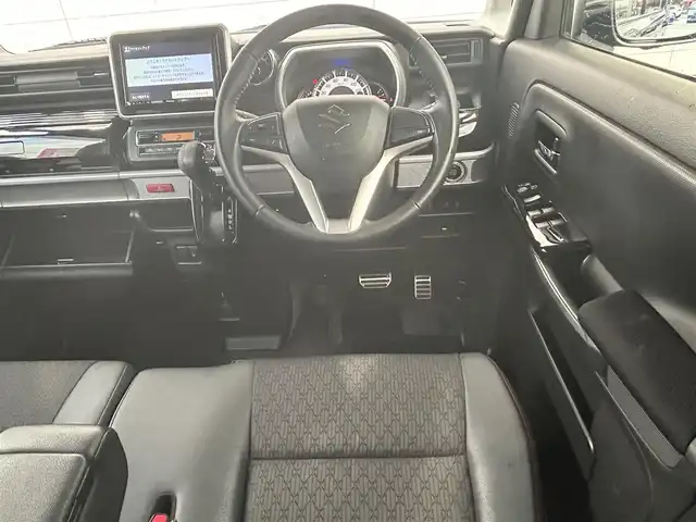 スズキ スペーシア カスタム HYBRID XS 埼玉県 2020(令2)年 10.4万km ブルーイッシュブラックパール3 ワンオーナー/スズキセーフティサポート/純正ナビ（フルセグTV/AM/FM/BT）/B/F/S/全方位カメラ/レーンキープアシスト/両側電動スライドドア/純正フロアマット/純正15インチアルミホイール/コーナーセンサー後/ハーフレザーシート/シートヒーター(D)/HUD/純正LEDヘッドライト/純正LEDフォグランプ/純正ドアバイザー/ビルトインETC/ドライブレコーダー（前）/革巻きステアリング/ステアリングスイッチ/アイドリングストップ機能/電動格納ミラー/ウィンカーミラー/スマートキー/プッシュスタートボタン/車両取扱説明書/保証書