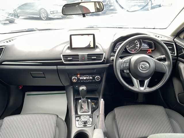 マツダ アクセラ スポーツ 15S 新潟県 2014(平26)年 6.8万km ディープクリスタルブルーマイカ ワンオーナー/RAYS18インチアルミ/純正メモリナビ（フルセグ/DVD/BT/SD/USB）/ビルトインETC/アイドリングストップ/革巻きステアリング/ステアリングスイッチ/HIDヘッドライト/フォグランプ/フロアマット/トノカバー/ウィンカーミラー/スマートキー×２/プッシュスタート/純正AW付スタッドレス積込（205/60R16 5分山）/保証書/取扱説明書