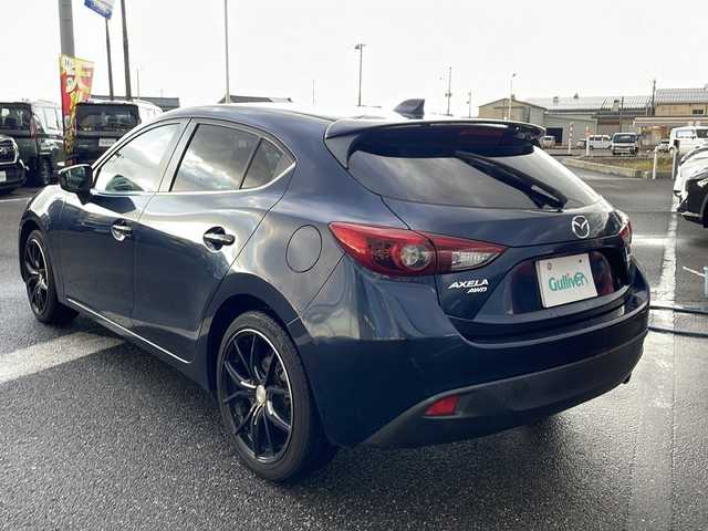 マツダ アクセラ スポーツ 15S 新潟県 2014(平26)年 6.8万km ディープクリスタルブルーマイカ ワンオーナー/RAYS18インチアルミ/純正メモリナビ（フルセグ/DVD/BT/SD/USB）/ビルトインETC/アイドリングストップ/革巻きステアリング/ステアリングスイッチ/HIDヘッドライト/フォグランプ/フロアマット/トノカバー/ウィンカーミラー/スマートキー×２/プッシュスタート/純正AW付スタッドレス積込（205/60R16 5分山）/保証書/取扱説明書