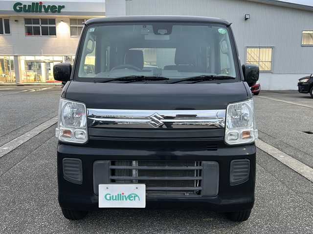 スズキ エブリィ ワゴン JPターボ 富山県 2015(平27)年 6.4万km ブルーイッシュブラックパール3 ワンオーナー/４WDターボ/スマートキー/両側スライドドア/社外メモリーナビ(AVN-G05)/DVD/フルセグTV/プッシュスタート/衝突安全ブレーキ/電格ミラー/リアヒーター/ヘッドライトレベライザー/純正ドアバイザー/純正フロアマット/ドラレコ(DRY-ST5000)/ドアミラーヒーター/横滑り防止装置/コンビニフック/ISOFIX対応/保証書・取説