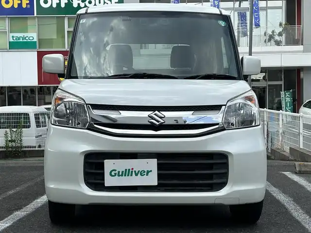 スズキ スペーシア X 長崎県 2017(平29)年 4.9万km ピュアホワイトP ワンオーナー/社外SDナビ(FM/AM/BT/ワンセグTV)/プッシュスタート/アイドリングストップ/ビルトインETC/片側パワースライドドア/D席シートヒーター/フロアマット/ドアバイザー/ABS/LDA/衝突軽減ブレーキ/ライトレベライザー/電動格納ミラー/スマートキー/スペアキー/取扱説明書/保証書