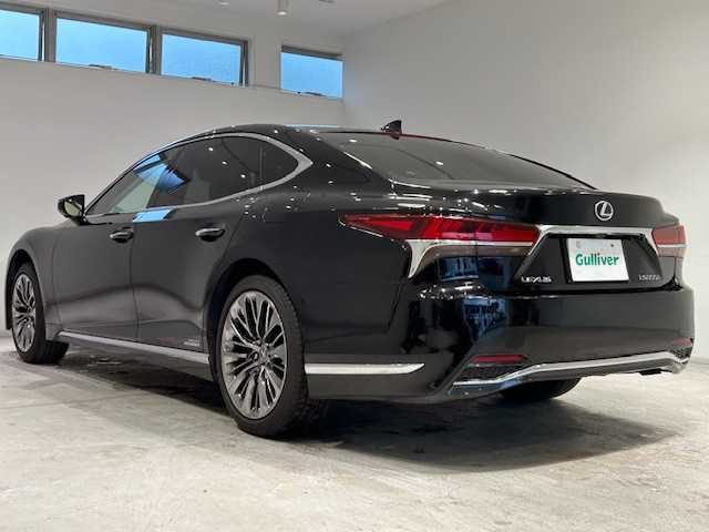 レクサス ＬＳ 500h Iパッケージ 宮城県 2018(平30)年 6.2万km ブラック Lexus Safety System＋/・プリクラッシュセーフティシステム（衝突回避支援または被害軽減）/・レーンディパーチャーアラート＆キーピングアシスト/・オートマチック＆アダプティブハイビームシステム/・レーダークルーズコントロール/ヘッドアップディスプレイ/純正12.3インチナビ/フルセグテレビ/純正ドライブレコーダー/三眼フルLEDヘッドライト/パワーバックドア/電子制御エアサス/シートヒーター/ベンチレーション/パワーシート/ステアリングヒーター/純正20インチアルミホイール/純正フロアマット/ETC/デジタルインナーミラー