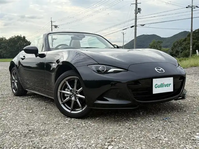 マツダ ロードスター S レザーパッケージ Vセレクション 兵庫県 2024(令6)年 0.2万km ジェットブラックマイカ 純正ナビ（SD欠）/バックカメラ/フルセグTV/BSM/オートハイビーム/パーキングセンサー/BOSEサウンドシステム/ベージュレザーシート/両前シートヒーター/ベージュ幌/純正16インチAW/LEDヘッドライト/AUTOライト/ETC