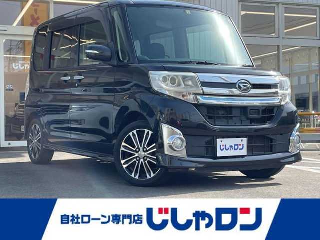 ダイハツ タント カスタム RS SA 大阪府 2014(平26)年 11.5万km ブラックマイカメタリック スマートアシスト/衝突軽減ブレーキ/社外ナビ　/フルセグＴＶ　/バックカメラ　/両側パワースライドドア　/ＥＴＣ　/スマートキー　/プッシュスタート　/ＨＩＤヘッドライト　/純正１５アルミホイール　/アイドリングストップ　/横滑り防止装置