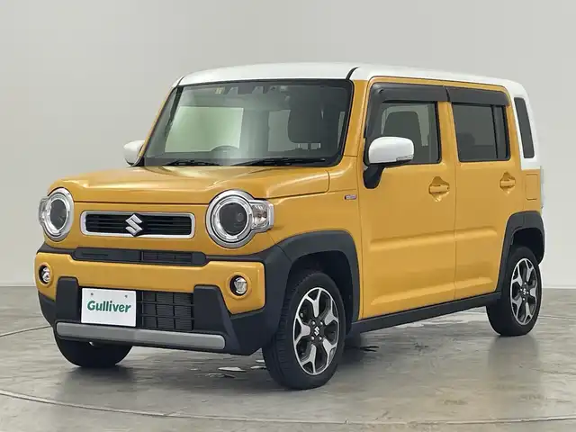 スズキ ハスラー HYBRID X 群馬県 2022(令4)年 2.6万km アクティブイエロー/ホワイト2トーンルーフ ナビ　バックカメラ　シートヒーター　ＥＴＣ　革巻きステアリング　ステアリングスイッチ　ＬＥＤライト　オートマチックハイビーム　衝突被害軽減ブレーキ　レーンアシスト　スマートキー　プッシュスタート　禁煙