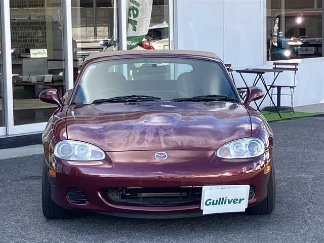 マツダ ロードスター RS 山口県 2003(平15)年 15.7万km ガーネットレッドマイカ 社外車高調/純正フロアマット/純正ナルディステア/パワードアロック/トランクオープナー付/キーレスエントリーシステム/電動ドアミラー/スペアキー（1本）