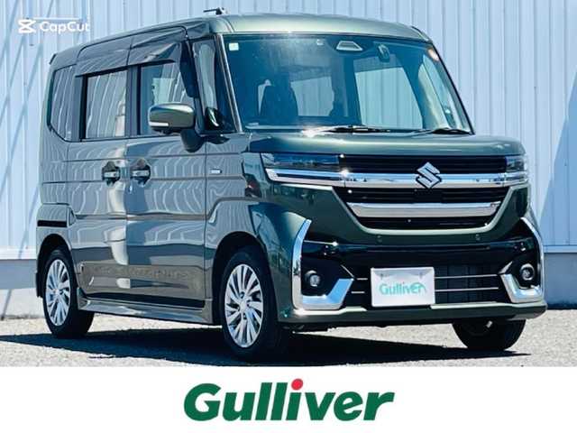 スズキ スペーシア カスタム HYBRID GS 熊本県 2024(令6)年 1.3万km クールカーキPM 純正ナビ/・AM/FA/BT/・AppleCarPlay/・AndroidAuto/・フルセグTV/・全方位カメラ/スズキ セーフティサポート/・デュアルセンサーブレーキサポートII/・車線逸脱制御機能/・標識認識機能/・全車速追従機能付きクルーズコントロール/・アダプティブクルーズコントロール/・サイドエアバック/・カーテンエアバック/電動パーキングブレーキ/・ブレーキホールド/革巻きステアリング/・ステアリングスイッチ/布シート/・D席シートヒーター/ビルトインETC/前後ドライブレコーダー/純正フロアマット/プッシュスタート/スマートキー/アイドリングストップ/片側パワースライドドア/オートマチックハイビーム