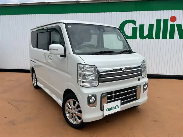 スズキ エブリィ ワゴン PZターボ スペシャル 三重県 2015(平27)年 8.3万km パールホワイト 標準ルーフ/レーダーブレーキサポート/誤発進抑制機能/エマージェンシーストップシグナル/両側パワースライドドア/電動オートストップ/HIDヘッドランプ/オートライト/電動オート格納機能付きドアミラー/14インチアルミホイール/オートエアコン/リヤヒーター/社外ナビTV