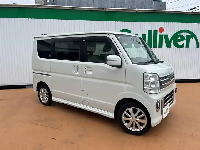 スズキ エブリィ ワゴン PZターボ スペシャル 三重県 2015(平27)年 8.3万km パールホワイト 標準ルーフ/レーダーブレーキサポート/誤発進抑制機能/エマージェンシーストップシグナル/両側パワースライドドア/電動オートストップ/HIDヘッドランプ/オートライト/電動オート格納機能付きドアミラー/14インチアルミホイール/オートエアコン/リヤヒーター/社外ナビTV