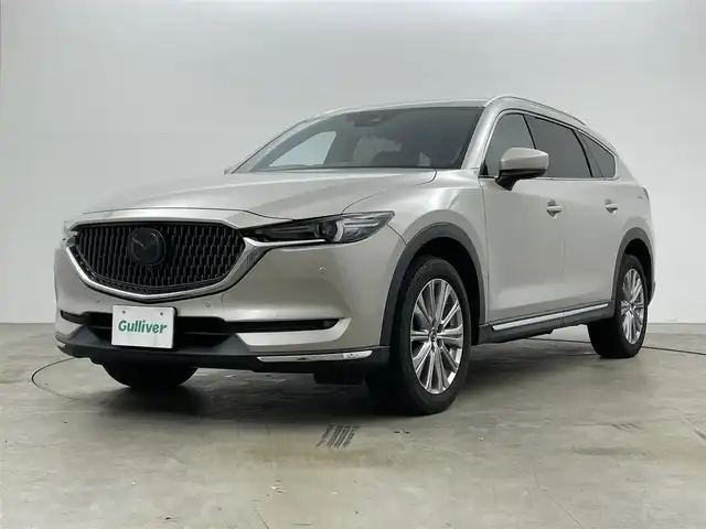 マツダ ＣＸ－８ XD エクスクルーシブモード 岡山県 2022(令4)年 5.1万km プラチナクォーツメタリック 純正10.25インチナビ/（CD/DVD/BT/Carplay/TV/HDMI)/全周囲カメラ/BOSEサウンドシステム/フリップダウンモニター/CD/DVDデッキ/ブラウンレザーシート/シートベンチレーション/パワーシート/LEDヘッドライト/オートライト/フォグランプ/マツダセーフティーサポカーS/ルーフレール/電動リアゲート/スペアキー１個