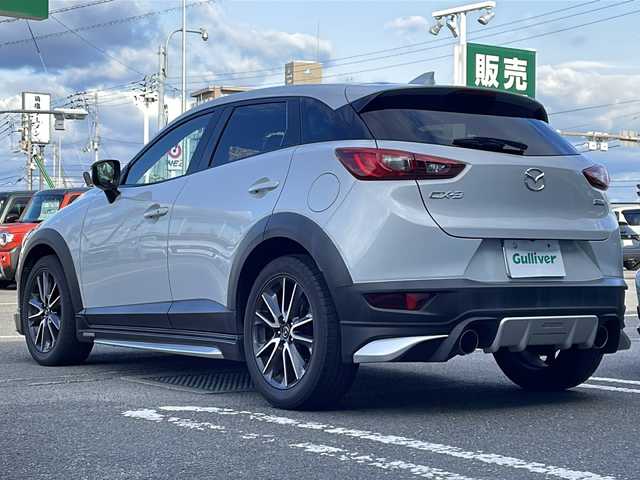 マツダ ＣＸ－３ XD プロアクティブ 徳島県 2017(平29)年 10.7万km セラミックM 純正SDナビ/（ラジオ/フルセグ/DISC/USB/BT/AUX）/ターボ/ブラインドスポットモニター/エアロ/（フロント/サイド/リアスポイラー）/半革シート/追従式クルーズコントロール/純正18AW/LEDヘッドライト/フォグライト/純正フロアマット/ETC/オートライト/スペアキー