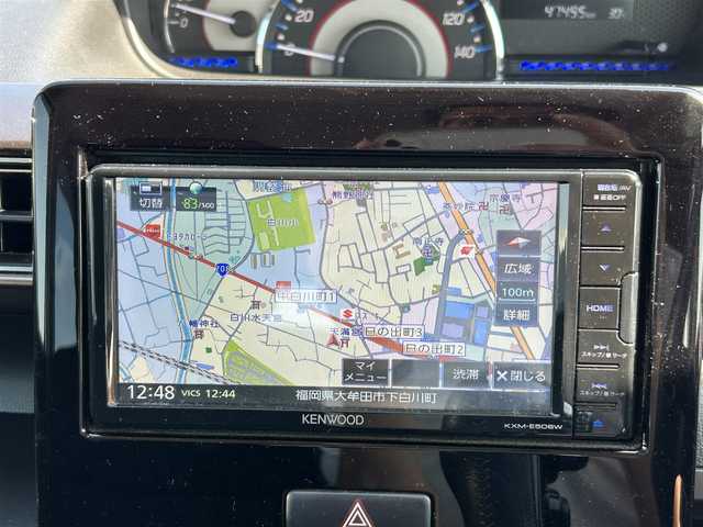 スズキ ワゴンＲ カスタムＺ HYBRID ZX 福岡県 2022(令4)年 4.8万km スチールシルバーM 純正KENWOODナビ（BT/フルセグ/CD/iPod)/レーダークルーズコントロール/LEDヘッドライト/オートライト/D席シートヒーター/純正15インチAW/アイドリングストップ/横滑り防止装置/コーナーセンサー/レーンキープアシスト/盗難防止装置/衝突軽減システム/USB入力端子/スマートキー/ETC/保証書/取扱説明書