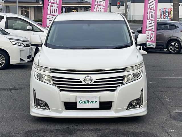 日産 エルグランド 250HWS アーバンクロム 愛知県 2013(平25)年 9.2万km ブリリアントホワイトパール /ALPINEナビ/フルセグ/CD/DVD/SD/MSV//バックカメラ/ETC//フリップダウンモニター//両側パワースライドドア//HKS車高調HIPERMAX//WORK20インチAW//ウッドコンビステアリング//ハーフレザーシート//2列目・N席オットマン付きシート//オートライト/フォグ//純正AW積載//新車時保証書//取扱説明書//スペアスマートキー有