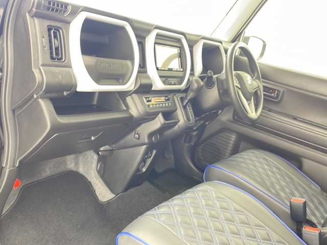 スズキ ハスラー HYBRID G 沖縄県 2021(令3)年 5万km ブルーイッシュブラックパール3 社外ナビ(AVIC-RZ99)/（フルセグＴＶ　DVD　Bluetooth接続）/ETC/シートヒーター/ステアリングスイッチ/デュアルカメラブレーキサポート/スマートキー/プッシュスタート/レザー調シートカバー/社外LEDヘッドライト/オートライト/オートマチックハイビーム/保証書