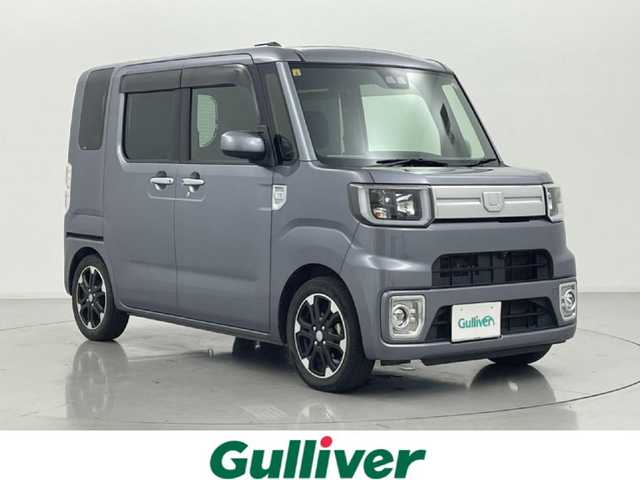 ダイハツ ウェイク G ターボ リミテッド SAⅢ 熊本県 2018(平30)年 7.7万km タングステングレーM ワンオーナー　/禁煙車　/純正ナビ（ＣＤ・ＤＶＤ・フルセグ・ＢＴ・ＵＳＢ・ＨＤＭＩ）/全周囲カメラ　/両側パワースライドドア　/衝突軽減ブレーキ　/横滑り防止　/アイドリングストップ/電動格納ミラー/純正フロアマット/純正１５インチAW/オートエアコン　/オートライト/LEDヘッドライト/フォグライト/スマートキー/プッシュスタート/スペアキー1本/保証書/取扱説明書