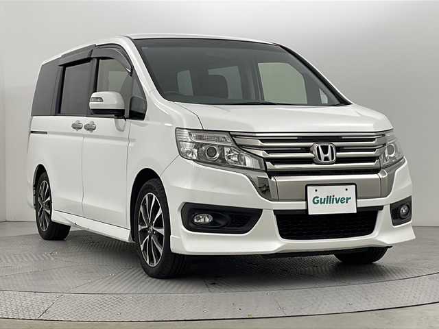 ホンダ ステップワゴン スパーダ Z クールスピリット 新潟県 2014(平26)年 7.3万km ホワイトオーキッドパール 純正SDナビ/(AM/FM/CD/DVD/SD/フルセグ/Bluetooth)/バックモニター/両側パワースライドドア/クルーズコントロール/HIDオートライト/ハーフレザーシート/純正17インチアルミホイール/パドルシフト/純正フロアマット/ドアバイザー/スマートキー/ETC