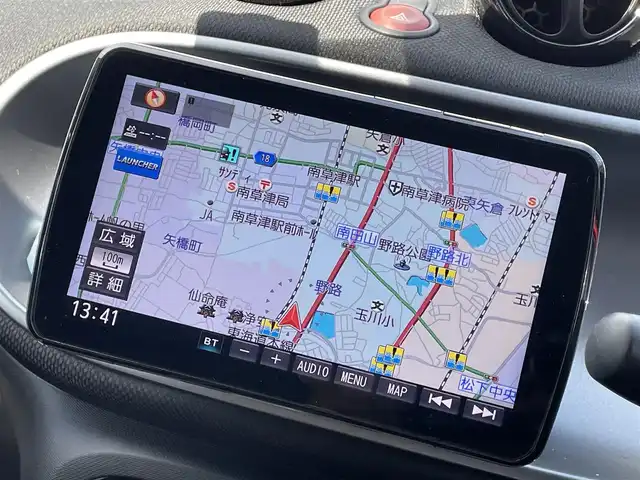 スマート ＭＣＣ スマート フォーフォー パッション 滋賀県 2017(平29)年 2.4万km 赤／黒 禁煙車/社外９型SDナビ/・CN-F1XD/・CD/DVD/フルセグ/Bluetooth/バックカメラ/シートヒーター/コーナーセンサー/クルーズコントロール/ステアリングスイッチ/オートライト/ETC/横滑り防止/衝突軽減ブレーキ/リモコンキー/アイドリングストップ/ドライブレコーダー