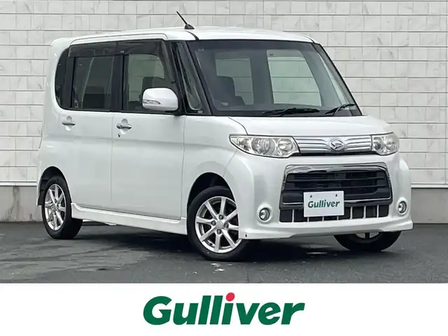 ダイハツ タント カスタム X 愛知県 2012(平24)年 9.8万km パールホワイトⅢ 社外製SDメモリーナビ/フルセグTV/CD/DVD再生/ETC/ミュージックサーバー(SD録音)/Bluetooth接続/助手席側パワースライドドア/社外製フロアマット/純正14インチアルミホイール/スマートキー/オートエアコン/電動格納ミラー