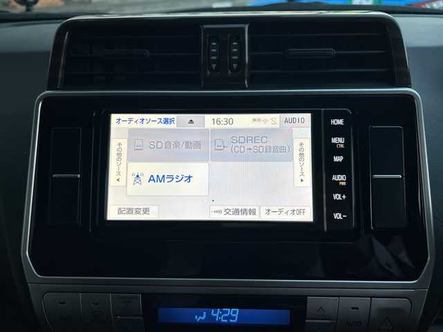 トヨタ ランドクルーザー プラド TX 神奈川県 2019(平31)年 5.1万km ブラック ワンオーナー/純正ナビ（CD/DVD/FM/AM/SD/BT/フルセグTV)/バックカメラ/前方ドライブレコーダー/ETC2.0/レーダークルーズコントロール/レーンキープアシスト/プリクラッシュ/前後コーナーセンサー/横滑り防止装置/純正フロアマット/社外アルミホイール/ルーフレール/ドアバイザー/両側サイドステップ/サイドアンダーミラー/フォグランプ/オートライト/ISOFIX/スペアキー×１/保証書/取扱説明書