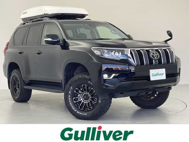 トヨタ ランドクルーザー プラド TX 愛知県 2022(令4)年 4.2万km ブラック ワンオーナー/ALPINE9型ナビ・フルセグＴＶ/バックカメラ/2インチリフトアップ/XELF 17インチAW/ホワイトレタータイヤ/LEDヘッドライト/ETC/スマートキー/レーダークルーズ/ルーフレール