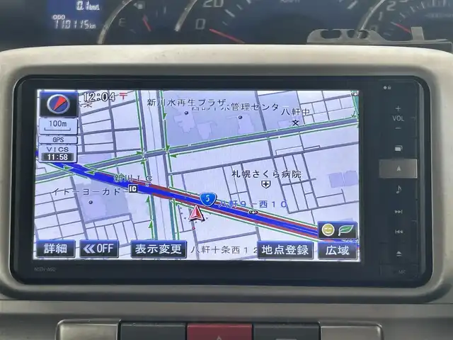 ダイハツ タント G 道央・札幌 2012(平24)年 11.1万km ブラックマイカメタリック ・4WD/・純正ナビ/フルセグTV/DVD/CD/SD/BT/・左側パワースライドドア/・社外エンジンスターター/・アイドリングストップ/・ETC/・フロントフォグ/・スマートキー/・キーフリーシステム/・ドアバイザー/・電格ミラー/・冬タイヤ社外15インチAW積込