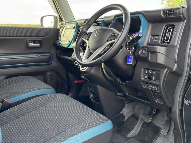 スズキ ハスラー HYBRID X ターボ 新潟県 2023(令5)年 1.5万km ブルーイッシュブラックパール3 4WD/純正メモリナビ/CD/DVD/BT/フルセグテレビ/全方位カメラ/ETC/衝突被害軽減ブレーキ/レーンキープアシスト/レーダークルーズコントロール/シートヒーター /パドルシフト/ステアリングスイッチ/コーナーセンサー/スマートキー/プッシュスタート/LEDヘッドライト/オートライト/オートハイビーム/フォグランプ/純正15インチアルミホイール