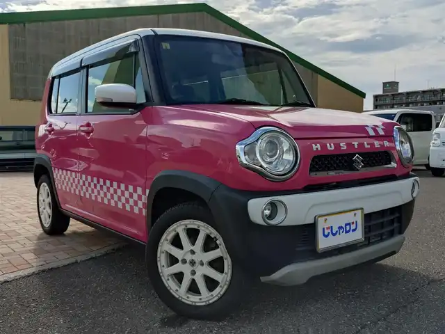 スズキ ハスラー X ターボ 新潟県 2014(平26)年 8.1万km キャンディピンクメタリック/ホワイト2トーンルーフ (株)IDOMが運営する【じしゃロン新潟店】の自社ローン専用車両になります。/こちらは現金またはオートローンご利用時の価格です。自社ローンご希望の方は別途その旨お申付け下さい/4WD/社外SDナビ/CD/DVD視聴可能/フルセグTV視聴可能（走行中視聴可能）/Bluetooth接続可能/ETC/プッシュスタート/衝突被害軽減システム/横滑り防止装置/純正フロアマット/電動格納ウィンカーミラー/シートヒーター（D席）/前方のみドライブレコーダー/スマートキー/スペアキー×１