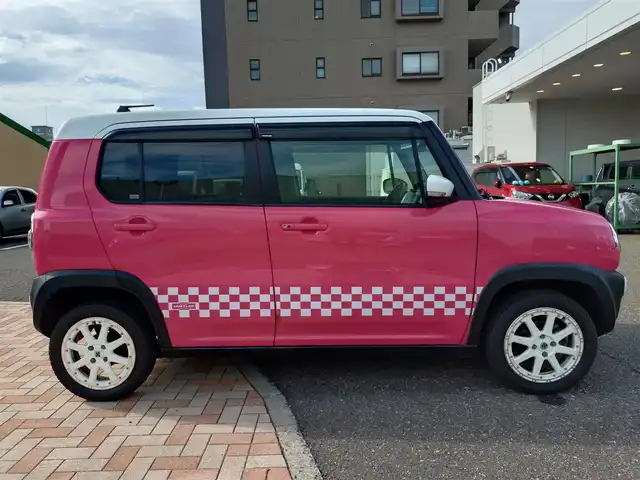 スズキ ハスラー X ターボ 新潟県 2014(平26)年 8.1万km キャンディピンクメタリック/ホワイト2トーンルーフ (株)IDOMが運営する【じしゃロン新潟店】の自社ローン専用車両になります。/こちらは現金またはオートローンご利用時の価格です。自社ローンご希望の方は別途その旨お申付け下さい/4WD/社外SDナビ/CD/DVD視聴可能/フルセグTV視聴可能（走行中視聴可能）/Bluetooth接続可能/ETC/プッシュスタート/衝突被害軽減システム/横滑り防止装置/純正フロアマット/電動格納ウィンカーミラー/シートヒーター（D席）/前方のみドライブレコーダー/スマートキー/スペアキー×１