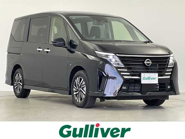 日産 セレナ ハイウェイスター V 岐阜県 2025(令7)年 0.1千km ダイヤモンドブラック プロパイロット/純正12.3インチディスプレイ/ナビ/フルセグ/BT/HDMI/USB/AppleCarPlay/アラウンドビューモニター/デジタルインナーミラー/純正ドライブレコーダー/ワイヤレス充電/ビルトインETC/両側パワースライドドア/ハンズフリースライド/革巻きステアリング/ステアリングスイッチ/パドルシフト/プッシュスタート/スマートキー/LEDヘッドライト