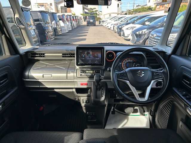 スズキ スペーシア ギア HYBRID XZターボ 大阪府 2020(令2)年 6.1万km デニムブルー ガンメタリック 2トーン 純正8インチナビ(フルセグ/Bluetooth/USB/DVD/CD)/両側パワースライドドア/アダプティブクルーズコントロール/衝突被害軽減システム/横滑り防止装置/レーンキープアシスト/コーナーセンサー/シートヒーター/純正LEDライト/フロントフォグランプ/ビルトインETC/ドライブレコーダー（前後）/スペアキー1本