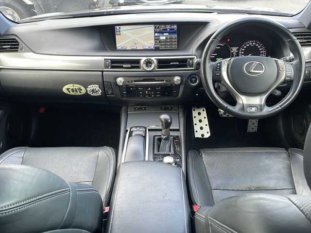 レクサス ＧＳ 300h Fスポーツ 徳島県 2014(平26)年 14万km マーキュリーグレーマイカ 純正メーカーＨＤＤナビ/（フルセグTV/CD/DVD/Bluetooth/HDD)/バックカメラ/前方ドライブレコーダー/メモリ付パワーシート/シートヒーター/エアシート/ヘッドアップディスプレイ/ブラインドスポットモニター/LEDヘッドライト/ローダウン/ETC/電動パーキング/オートホールド/オートワイパー