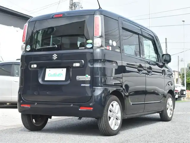 スズキ スペーシア HYBRID X 神奈川県 2018(平30)年 4.7万km ブルーイッシュブラックパール3 ワンオーナー/純正メモリナビ/全方位カメラ/フルセグテレビ/両側パワースライドドア/プッシュスタート/スマートキー/保証書/取説/スペアスマートキー