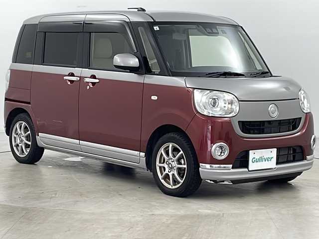 ダイハツ ムーヴ キャンバス G メイクアップ リミテッド　SAⅢ 道央・札幌 2019(平31)年 3.3万km スムースグレーマイカメタリック/ファイアークォーツレッドメタリック 2トーン ・４WD/・スマートアシスト/・社外ナビ（AVN-LS01）/・BT/CD/DVD/フルセグTV/・アラウンドビューモニター/・両側パワースライドドア/・LEDヘッドライト/・オートライト/・オートマチックハイビーム/・プッシュスタート/・スマートキー/・社外エンジンスターター/・ETC/・アイドリングストップ/・取扱説明書/・保証書/・積込サマータイヤ