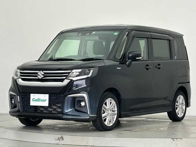 スズキ ソリオ HV MZ 宮城県 2021(令3)年 3.6万km スーパーブラックパール 4WD/社外メモリナビ/（CD/DVD/Bluetooth/AM/FM）/フルセグTV/ビルトインETC/両側パワースライドドア/バックカメラ/クルーズコントロール/アイドリングストップ/LEDヘッドライト/衝突軽減ブレーキ/レーンキープアシスト/オートライト/スマートキー/横滑り防止装置