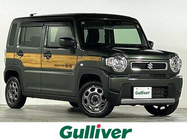 スズキ ハスラー HYBRID G 広島県 2023(令5)年 3.5万km クールカーキPM 禁煙車/デュアルカメラブレーキサポート/車線逸脱警報/レーンキープアシスト/リアコーナーセンサー/レーダークルーズコントロール/純正メモリナビ/(ワンセグ/CD/DVD/Bluetooth/USB/iPod)/バックカメラ/シートヒーター(D＋N)/オートライト/オートマチックハイビーム/ビルトインETC/アイドリングストップ/W+サイド+カーテンエアバック/純正フロアマット/ヘッドライトレベライザー/純正ドアバイザー/電格ミラー/スペアキー