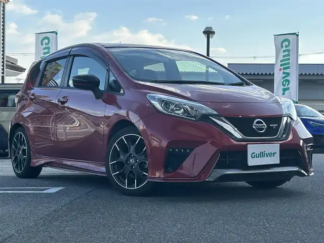 日産 ノート ニスモS 奈良県 2019(令1)年 4.3万km ガーネットレッド 1オーナー/オーディオ付/BT/AUX/USB//5速MT/レーダー探知機/横滑り防止装置/ETC/ドラレコ/Pステアリング/Pウィンドウ/スマートボタン/純正フロアマット/純正アルミ/オートLEDライト/保証書・取説・スペアキー