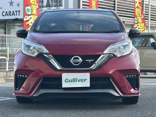 日産 ノート ニスモS 奈良県 2019(令1)年 4.3万km ガーネットレッド 1オーナー/オーディオ付/BT/AUX/USB//5速MT/レーダー探知機/横滑り防止装置/ETC/ドラレコ/Pステアリング/Pウィンドウ/スマートボタン/純正フロアマット/純正アルミ/オートLEDライト/保証書・取説・スペアキー