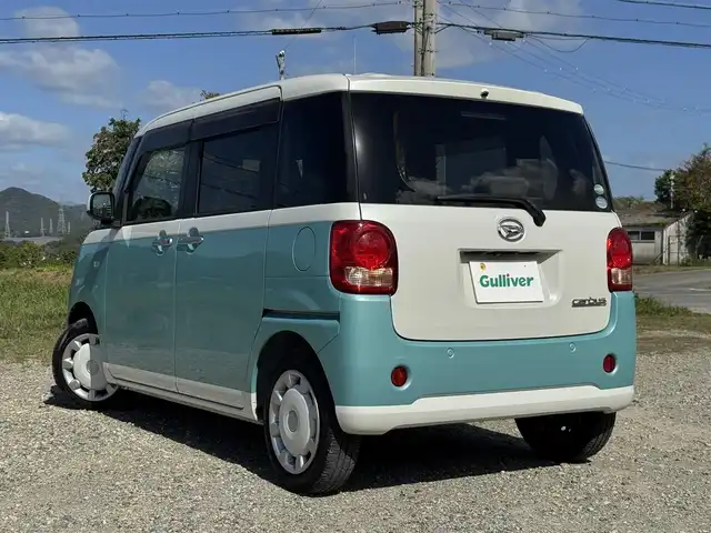 ダイハツ ムーヴ キャンバス X SA Ⅲ 兵庫県 2018(平30)年 3.8万km パールホワイトⅢ/ファインミントメタリック 2トーン 純正8インチナビ/フルセグテレビ/バックモニター/ドラレコ/ETC/スマートアシスト3/オートハイビーム