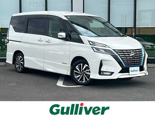日産 セレナ e－パワー ハイウェイスター V 岐阜県 2020(令2)年 3.4万km ブリリアントホワイトパール 登録時走行距離33524km/純正ナビ/Bluetooth/フルセグTV/プロパイロット/両側パワースライドドア/フリップダウンモニター/アラウンドビューモニター/バックカメラ/禁煙車/コーナーセンサー/BSM/BSW/BSI/LDW/LDP/エマージェンシーブレーキ/デジタルインナーミラー/電動パーキングブレーキ/3列シート/LEDヘッドライト/フォグランプ/オートライト/レーダークルーズコントロール/前後ドライブレコーダー/純正16インチAW/ウインカーミラー/ワンオーナー/ビルトインETC/プッシュスタート/ステアリングスイッチ/純正フロアマット/純正ドアバイザー/スマートキースペア/保証書/取扱説明書