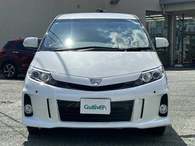 トヨタ エスティマ アエラス プレミアムエディション 熊本県 2013(平25)年 4.5万km ホワイトパールクリスタルシャイン ワンオーナー/プッシュスタート/純正ナビ/（CD・DVD・フルセグTV・BTオーディオ・SD）/バックカメラ/ETC/純正18インチAW/両側パワースライドドア/クルーズコントロール/ハーフレザーシート/右前席パワーシート/HIDヘッドライト/オートライト/フォグライト/前後コーナーセンサー/ウィンカーミラー/純正フロアマット/純正ドアバイザー/新車保証書/取扱説明書/スマートスペアキー×1本
