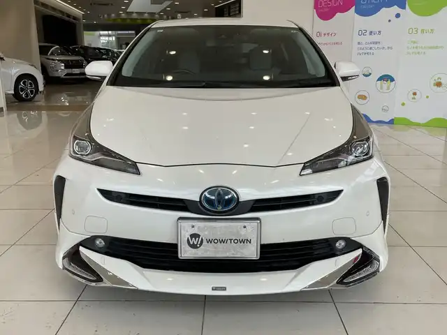トヨタ プリウス A 長崎県 2019(平31)年 9.3万km ホワイトパールクリスタルシャイン セーフティーセンス/純正9インチSDナビ/　　Bluetooth/DVD/フルセグ/バックカメラ/ETC/LEDオートライト/MODELIISTAフルエアロ/純正15インチアルミホイール/運転席パワーシート/パーキングアシスト/クルーズコントロール