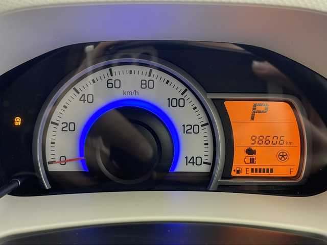 スズキ アルト X 秋田県 2014(平26)年 9.9万km フィズブルーパールメタリック 4WD/レーダーブレーキサポート　/純正オーディオ　/　　CD/前席シートヒーター　/社外１４インチアルミホイール　/アイドリングストップ　/横滑り防止装置　/盗難防止装置/ハロゲンライト　/社外フロアマット　/スマートキー　/ETC