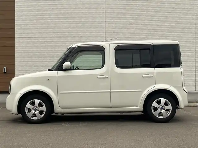 日産 キューブ 15M +navi HDD 秋田県 2008(平20)年 10.7万km ホワイトパール 社外ナビ　/スマートキー/フルセグ/社外アルミ/純正フロアマット/純正ドアバイザー/パワーステアリング/パワーウィンドウ/電動格納ミラー/レベライザー/社外エンジンスターター/保証書/取扱説明書/記録簿