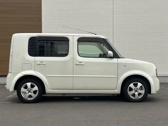 日産 キューブ 15M +navi HDD 秋田県 2008(平20)年 10.7万km ホワイトパール 社外ナビ　/スマートキー/フルセグ/社外アルミ/純正フロアマット/純正ドアバイザー/パワーステアリング/パワーウィンドウ/電動格納ミラー/レベライザー/社外エンジンスターター/保証書/取扱説明書/記録簿