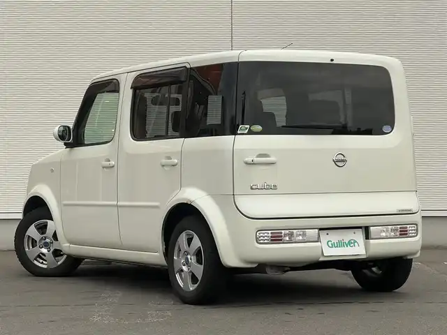 日産 キューブ 15M +navi HDD 秋田県 2008(平20)年 10.7万km ホワイトパール 社外ナビ　/スマートキー/フルセグ/社外アルミ/純正フロアマット/純正ドアバイザー/パワーステアリング/パワーウィンドウ/電動格納ミラー/レベライザー/社外エンジンスターター/保証書/取扱説明書/記録簿
