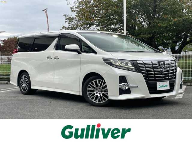トヨタ アルファード S Cパッケージ 静岡県 2015(平27)年 13.6万km ホワイトパールクリスタルシャイン １オーナー　/サンルーフ/社外ナビ　/地デジ　/Ｂカメラ　/後席モニター　/両側パワスラ/クリアランスソナー/ステアリングスイッチ  /ウッドコンビステアリング　/ステアリングヒーター/オートライト /半革シート　/PWシート　/スペアキー  /保証書/取説　