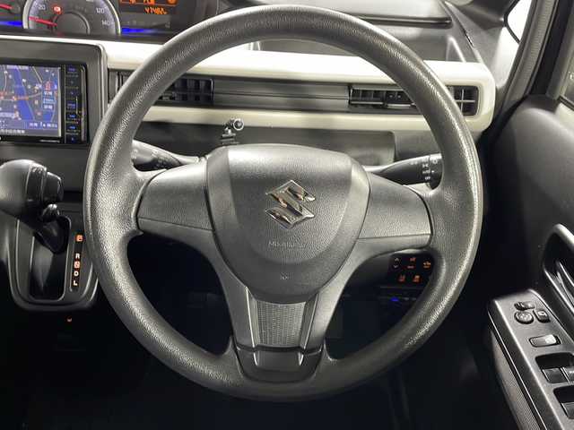 スズキ ワゴンＲ HYBRID FX 広島県 2018(平30)年 4.8万km ブルーイッシュブラックパール3 社外ナビ　/バックカメラ　/シートヒーター　/ヘッドアップディスプレイ　/衝突軽減ブレーキ　/レーンキープ　/オートライト　/オートハイビーム　/踏み間違い防止　/コーナーセンサー　/ワンセグＴＶ　/ドラレコ　/ＥＴＣ/純正14インチホイールキャップ(155/65/R14)/エアバッグ（運転席/助手席)