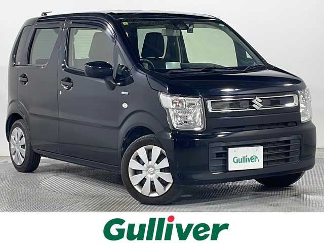 スズキ ワゴンＲ HYBRID FX 広島県 2018(平30)年 4.8万km ブルーイッシュブラックパール3 社外ナビ　/バックカメラ　/シートヒーター　/ヘッドアップディスプレイ　/衝突軽減ブレーキ　/レーンキープ　/オートライト　/オートハイビーム　/踏み間違い防止　/コーナーセンサー　/ワンセグＴＶ　/ドラレコ　/ＥＴＣ/純正14インチホイールキャップ(155/65/R14)/エアバッグ（運転席/助手席)